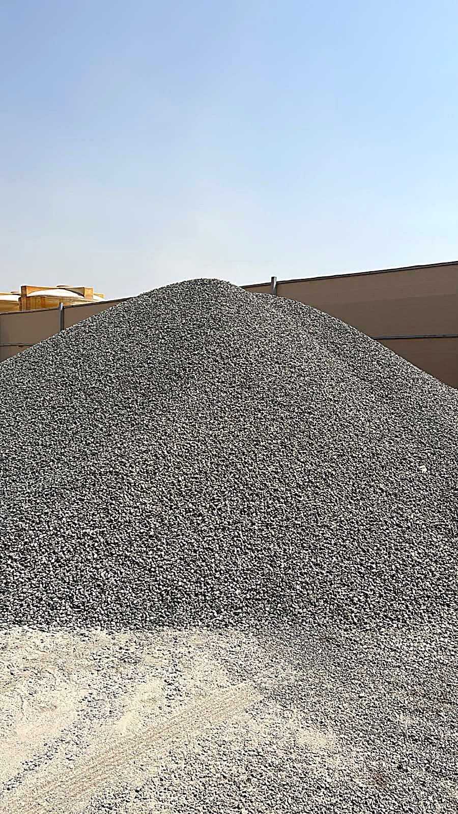 Road base material stockpile